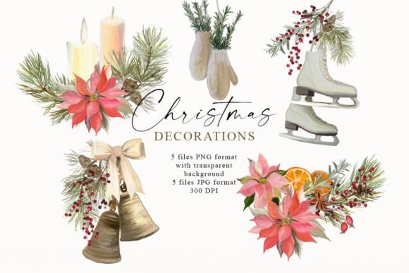 Christmas Decorations Clipart for Festive Illustrations