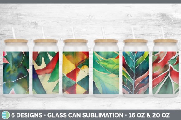 Christmas Glass Can Sublimation Beer M Illustrations