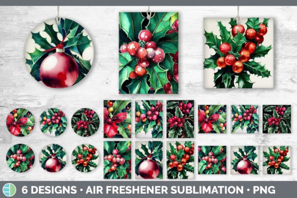 Christmas Holly Air Freshener Illustration for Branding