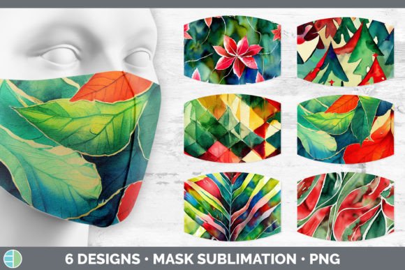 Christmas Mask Sublimation Bundle Face Illustrations