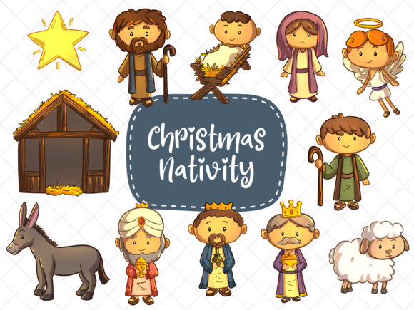 Christmas Nativity Clip Art for Branding and Design Projects