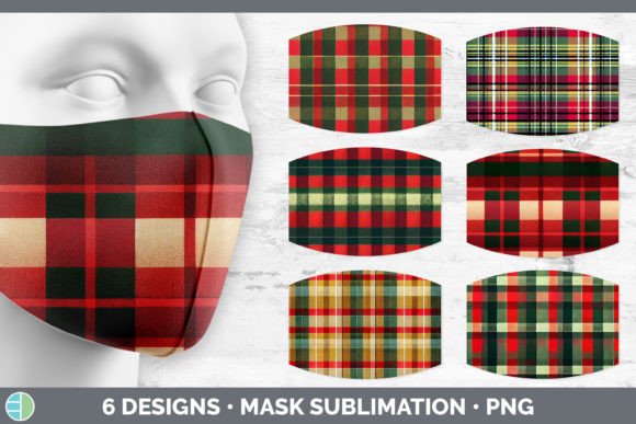 Christmas Plaid Mask Sublimation Bundl for Illustrations