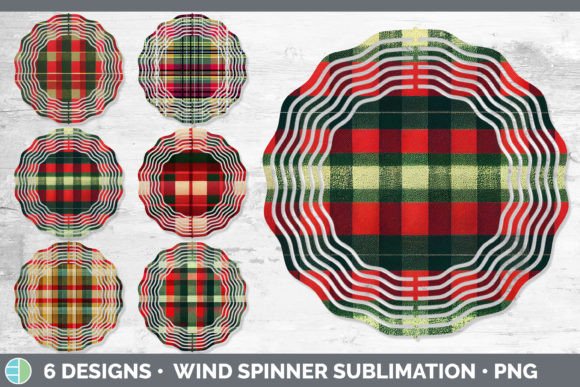 Christmas Plaid Painted Wind Spinner S Illustrations