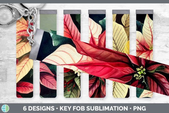 Christmas Poinsettia Key Fob Wristlet Illustration Review