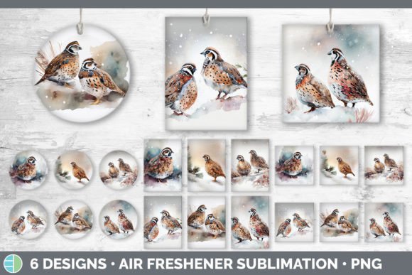 Christmas Quail Air Freshener Illustration for Digital Selling