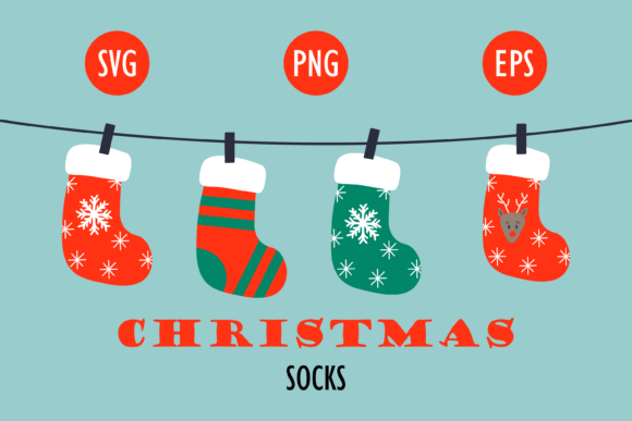 Christmas Socks Svg for Illustrations