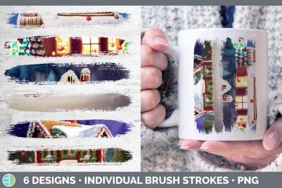 Gingerbread Christmas Brush Strokes PNG Illustrations