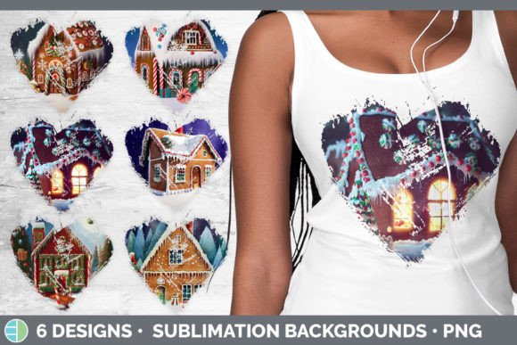 Gingerbread Christmas Heart Distressed C