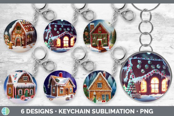 Gingerbread Christmas Keychain Bundle Illustrations