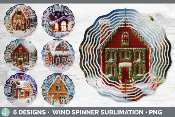 Gingerbread Christmas Painted Wind Spinn Illustrations