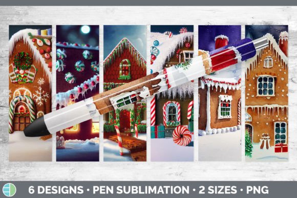 Gingerbread Christmas Pen Wraps Epoxy Illustrations