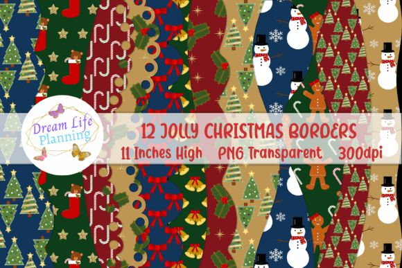 Jolly Christmas Borders Clipart for Editorial and Web Design