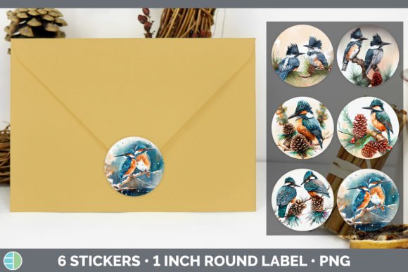 Kingfisher Christmas Stickers Sticker for Illustrations