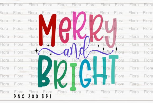 Merry and Bright Christmas PNG Clip Art for Illustrations