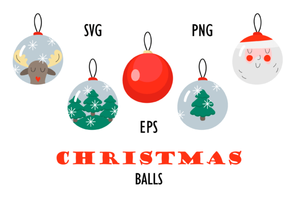 Merry Christmas Balls Svg Illustrations