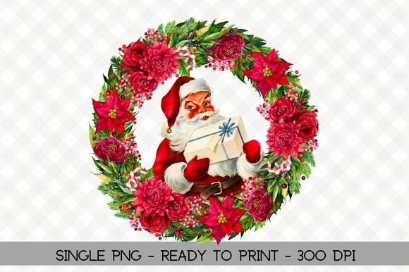 Retro Santa Christmas Vintage Clipart for Editorial and Web Use