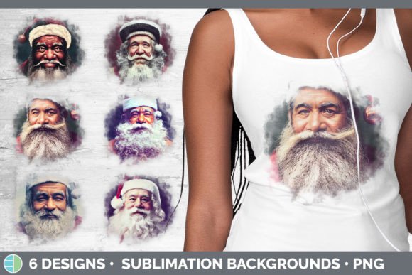 Santa Christmas Background Grunge Subl Illustrations