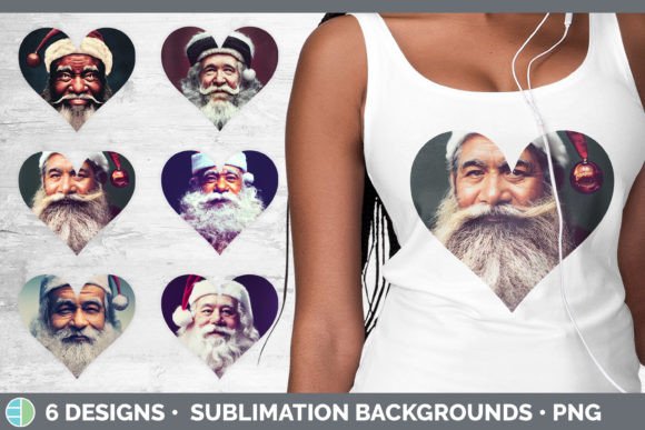 Santa Christmas Hearts Clipart Sublima for Editorial and Web Design