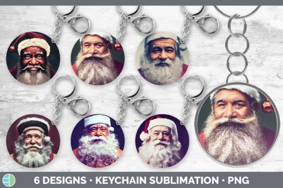 Santa Christmas Keychain Bundle Keyrin Illustrations