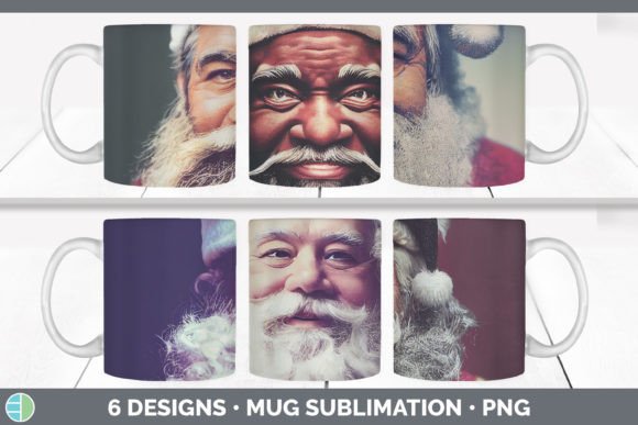 Santa Christmas Mug Sublimation Coffee Illustrations
