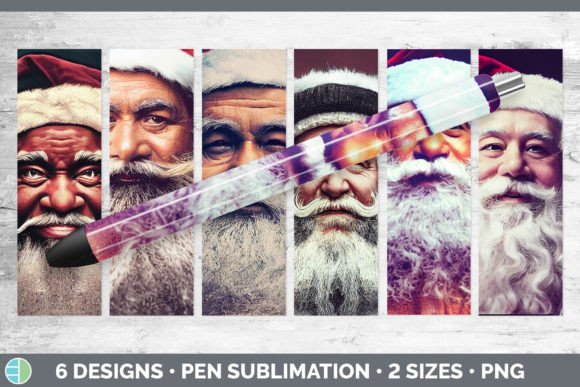 Santa Christmas Pen Wraps Epoxy Sublim Illustrations